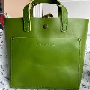 Portland Leather Green Apple mini crossbody